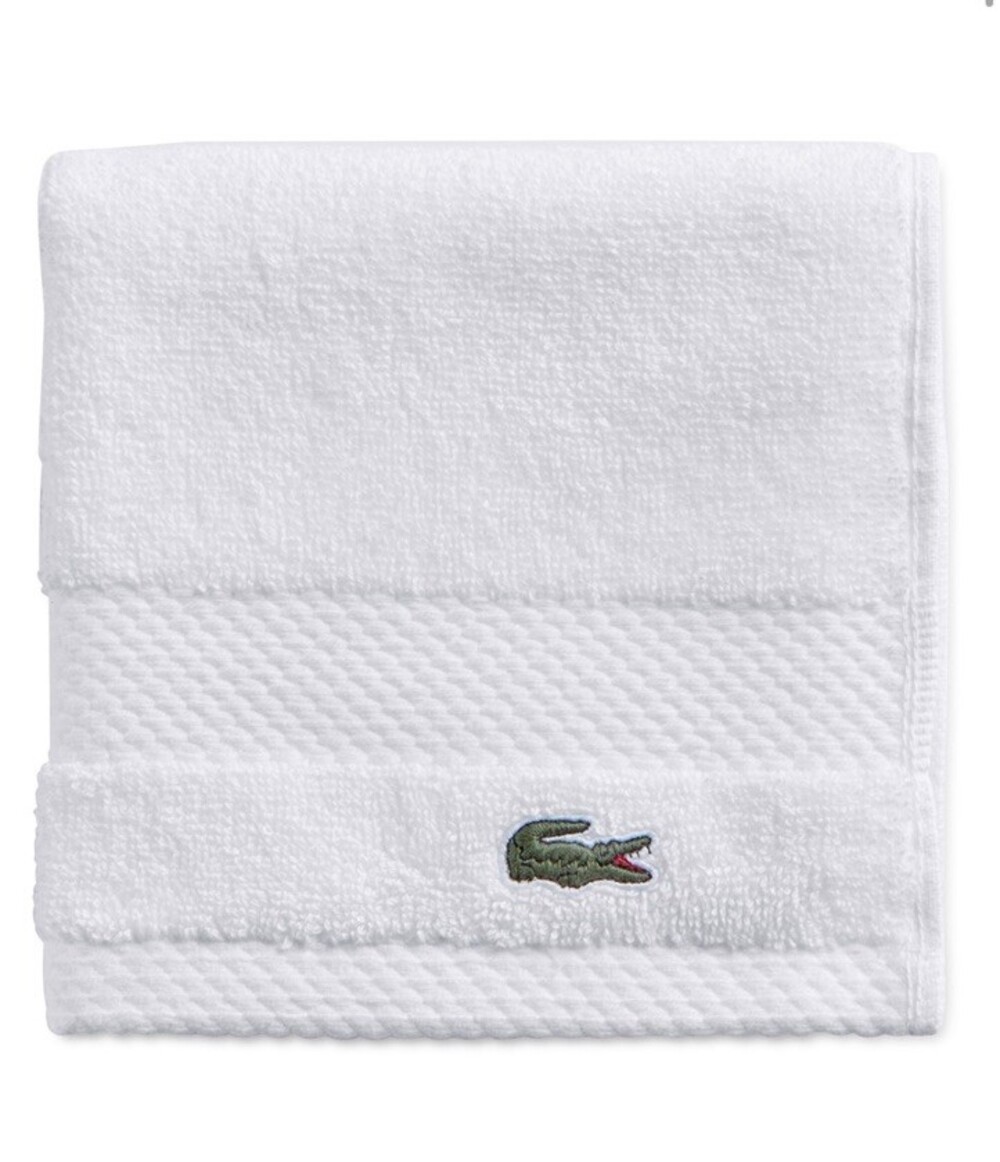 Lacoste Heritage Anti microbial Cotton Wash Cloth, Aloe, 13" x 13"